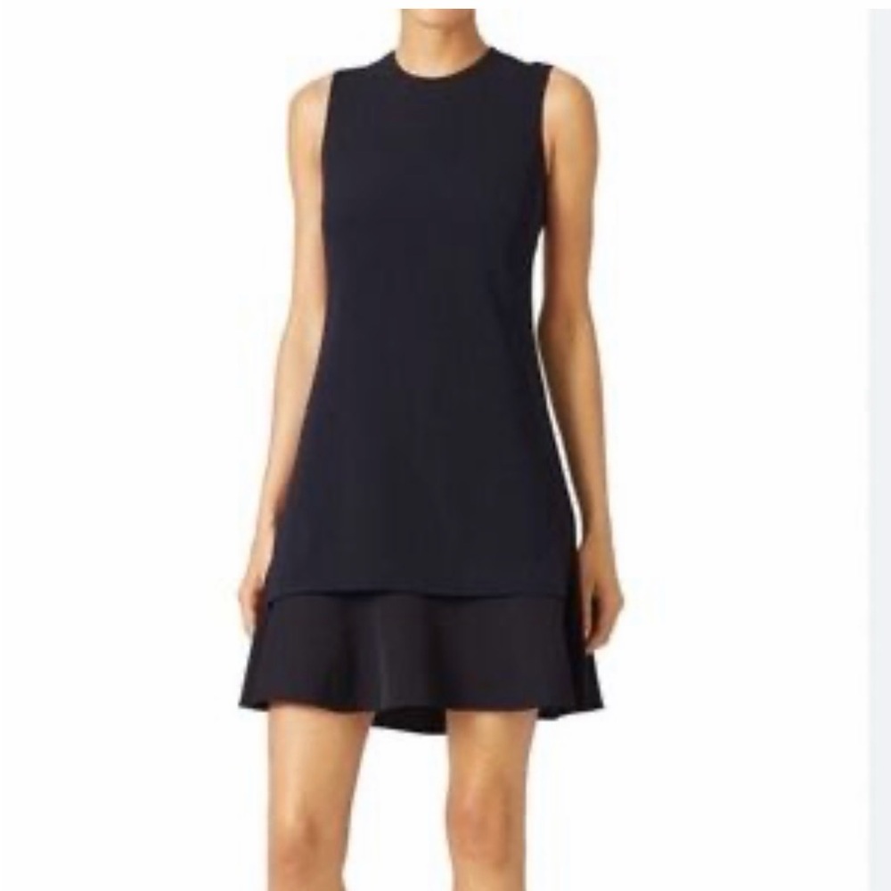 Theory Malkan PM Bergen Black Sleeveless Tiered Dress Size 10.